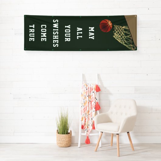 Groene banner van het Basketbalteam (Insitu)