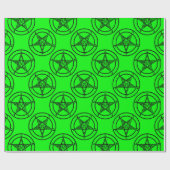 Groene Baphomet Pentagram Halloween Cadeaupapier (Vlak)