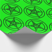 Groene Baphomet Pentagram Halloween Cadeaupapier (Hoek)