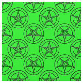 Groene Baphomet Pentagram Halloween Stof