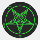Groene Baphomet Stickers (Voorkant)