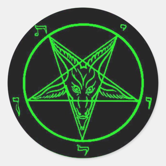 Groene Baphomet Stickers (Voorkant)