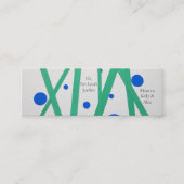 Groene bars, blauwe cirkels mam mini visitekaartje (Voorkant)