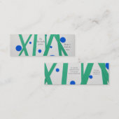 Groene bars, blauwe cirkels mam mini visitekaartje (Voorkant / Achterkant)