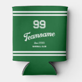 Groene Baseball Custom Player Nummer & Team Naam Blikjeskoeler (Voorkant)