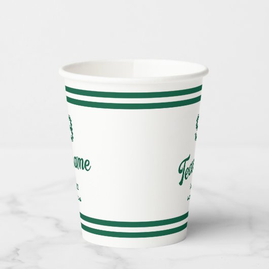 Groene Baseball Custom Player Nummer & Team Naam Papieren Bekers (Links)