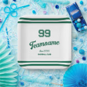 Groene Baseball Custom Player Nummer & TeamName Papieren Bordje (Feest)