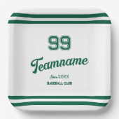 Groene Baseball Custom Player Nummer & TeamName Papieren Bordje (Voorkant)