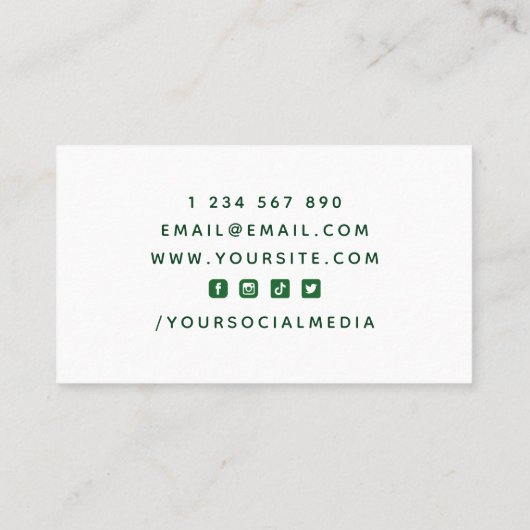 Groene Baseball Player Coach in Motion Silhouette Visitekaartje (Achterkant)