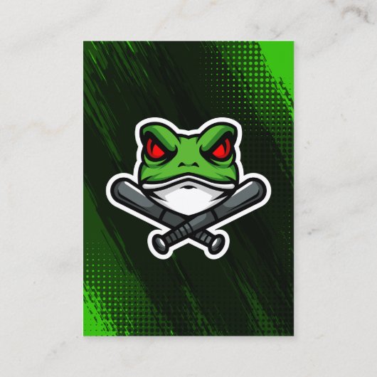 Groene Baseball Trading Kaart Foto Baseball Logo Contactkaartje (Achterkant)