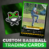 Groene Baseball Trading Kaart Foto Baseball Logo Contactkaartje