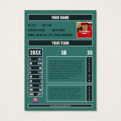 Groene Baseball Trading Kaart Stats (Achterkant)