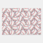Groene Baseball Wrapping Papier Flat Sheet Set van Inpakpapier Vel (Voorkant 2)