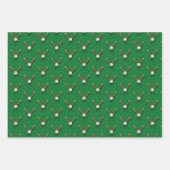 Groene Baseball Wrapping Papier Flat Sheet Set van Inpakpapier Vel (Voorkant)