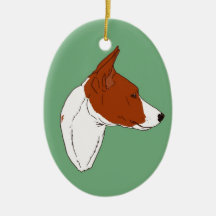 Groene Basenji Ornament