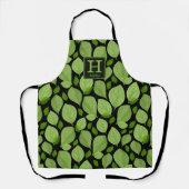 Groene Basil Herb Leaf Pattern Botanical Monogram Schort (Voorkant)