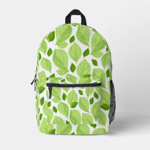 Groene basilicum bladeren hand getrokken patroon bedrukte rugzak