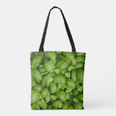 Groene basilicumbladeren tote bag (Achterkant)