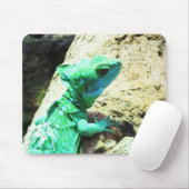 Groene basilisshagedis muismat (Met muis)