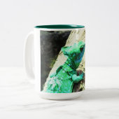 Groene basilisshagedis tweekleurige koffiemok (Voorkant links)