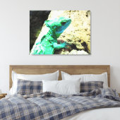 Groene basilisszard reptiel canvas afdruk (Insitu (Slaapkamer))