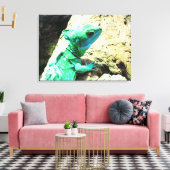 Groene basilisszard reptiel canvas afdruk (Insitu (Woonkamer))