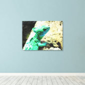 Groene basilisszard reptiel canvas afdruk (Insitu (Houten vloer))