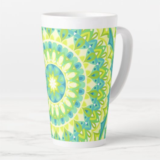 Groene basis Mandala Latte Mok (Rechterhoek)