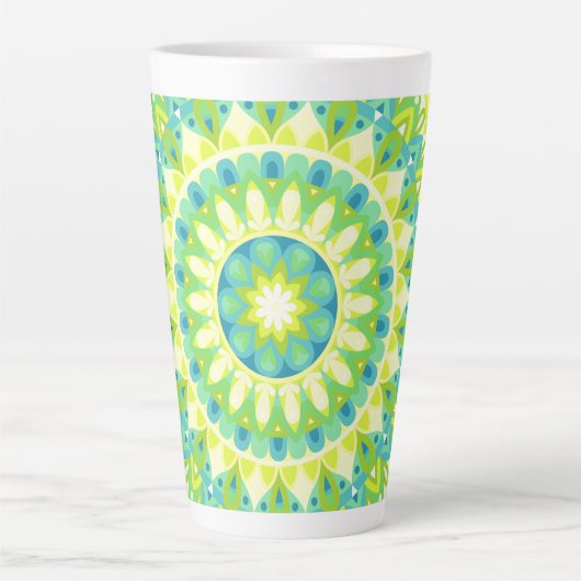 Groene basis Mandala Latte Mok (Voorkant)