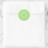 Groene basis Mandala Ronde Sticker (Tas)
