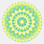 Groene basis Mandala Ronde Sticker (Voorkant)