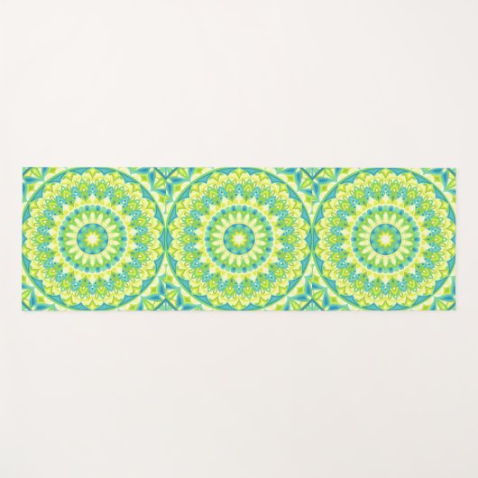 Groene basis Mandala Yogamat (Voorkant (horizontaal))