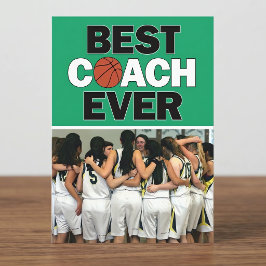 Groene Basketbalcoach Best Aller Tijden Aangepaste Bedankkaart