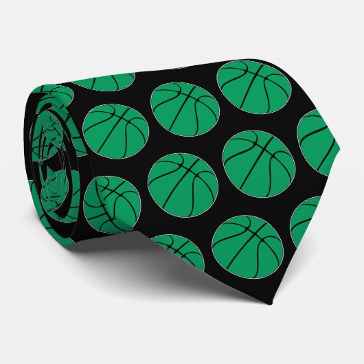 Groene Basketball Coach of Player Team Bank Stropdas (Opgerold)