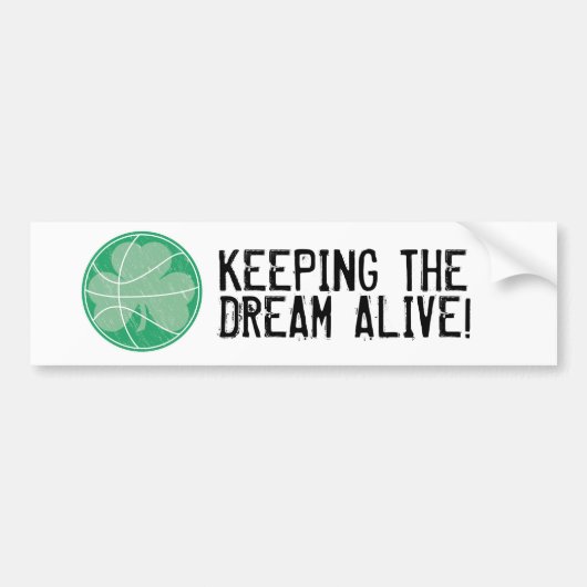 Groene Basketball met Shamrock Bumpersticker (Voorkant)