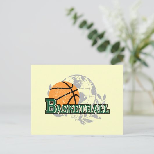 Groene Basketball Tshirts en cadeaus Briefkaart (Staand voorkant)