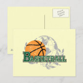 Groene Basketball Tshirts en cadeaus Briefkaart (Voorkant / Achterkant)