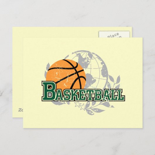 Groene Basketball Tshirts en cadeaus Briefkaart (Voorkant / Achterkant)