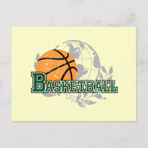 Groene Basketball Tshirts en cadeaus Briefkaart