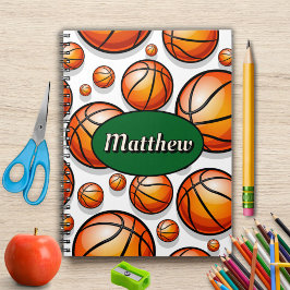 Groene basketbalpatroon naam notitieboek