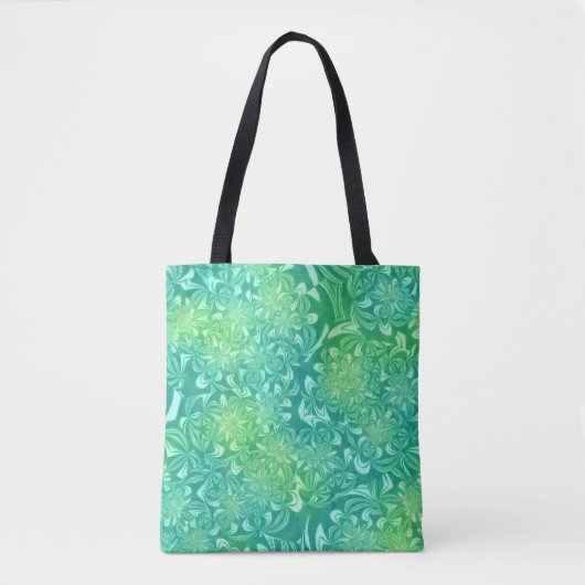 Groene Batik Bloemen canvas tas (Voorkant)