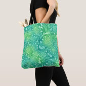Groene Batik Bloemen canvas tas (Dichtbij)