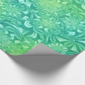 Groene batik bloemen inpakpapier (Hoek)