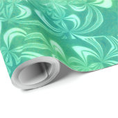 Groene batik bloemen inpakpapier (Rol Hoek)