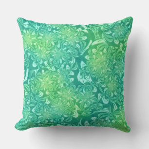 Groene batik bloemen kussen