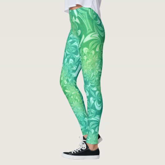 Groene Batik Bloemen leggings (Links)