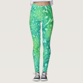 Groene Batik Bloemen leggings (Voorkant)