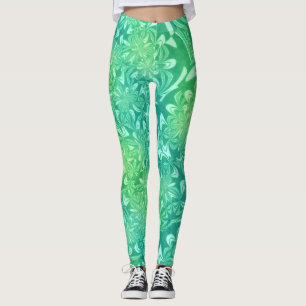 Groene Batik Bloemen leggings