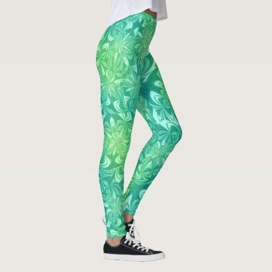 Groene Batik Bloemen leggings (Rechts)