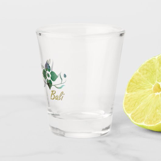 Groene Batik Patchwork Flowers Shot Glas (Rechts)